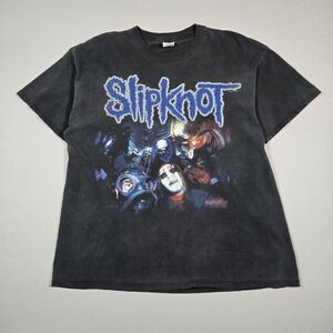 VINTAGE 2001 Rare Slipknot Iowa Tour T-Shirt Y2K Nu Metal Band Rock Tee Size XL